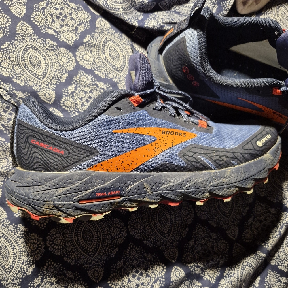 Brooks Cascadia Trail Shoes - Blue with Orange Accents Womans 9.5